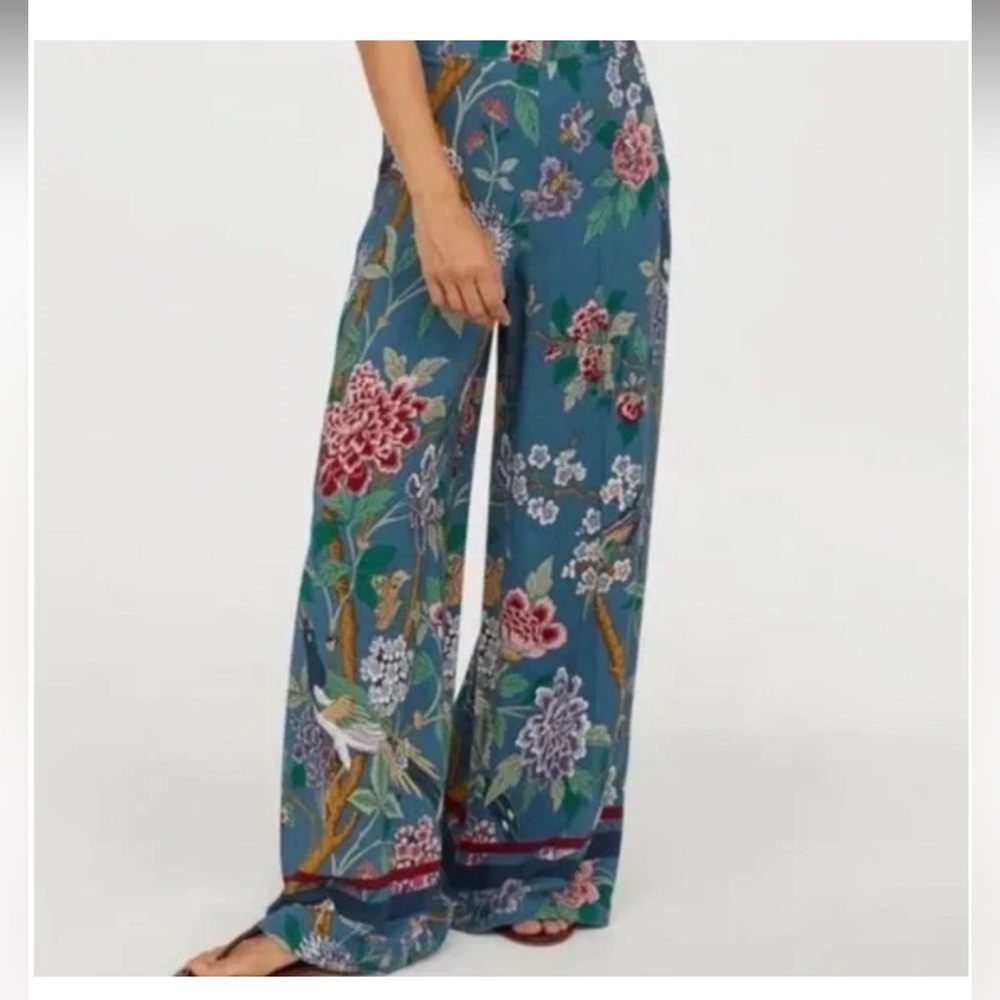 H&M x GP J Baker floral wide leg trousers size: 4